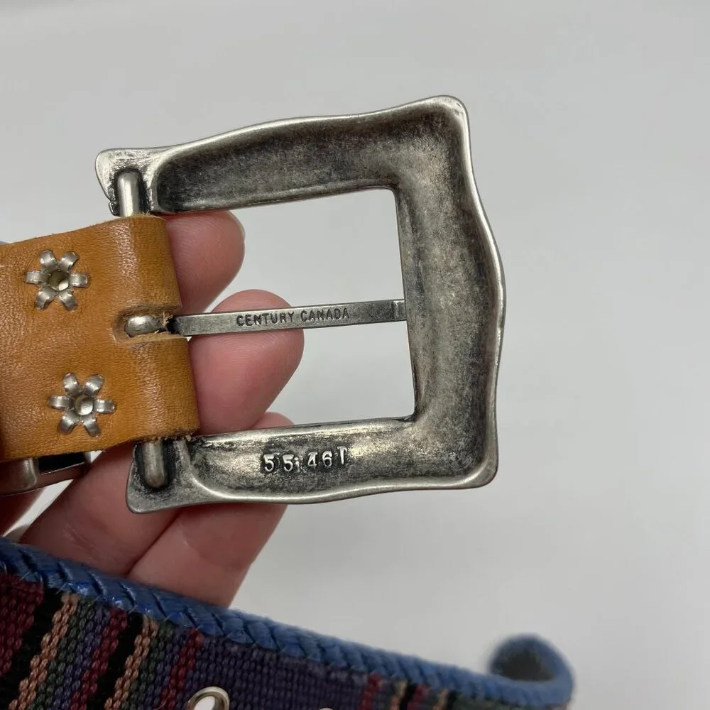 Century Canada Southwestern Belt Size Small Aztec Boho Silver Hardware Sz S